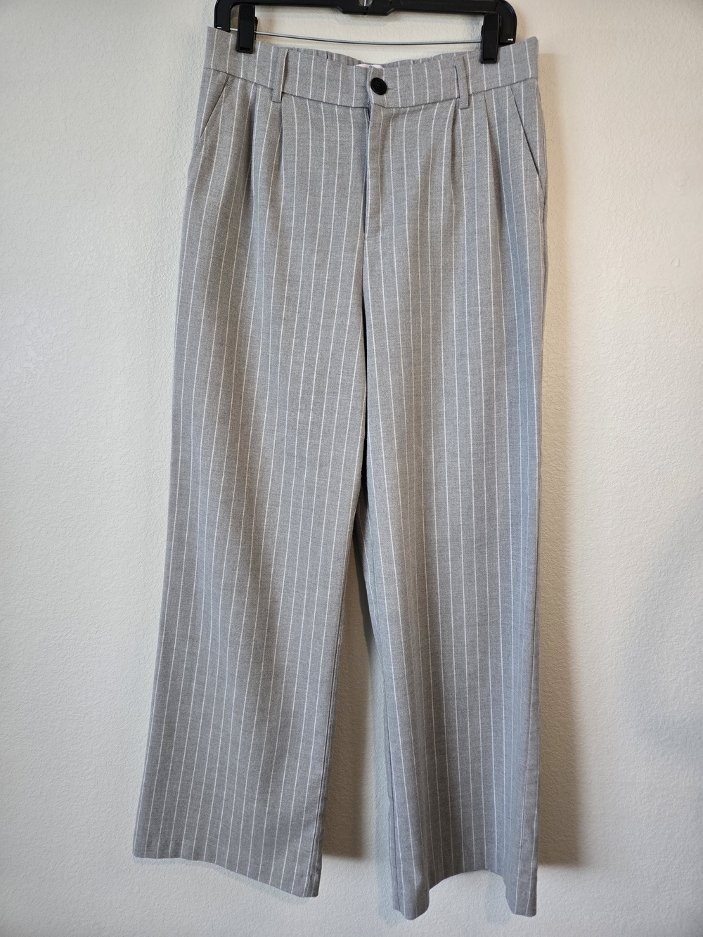 SO Grey Pinstripe Wide-Leg Dress Pants Women's